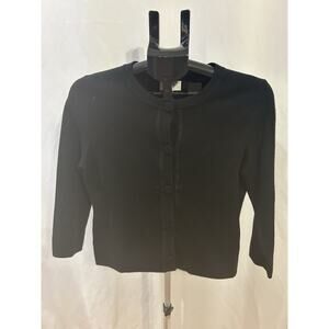 Ann Taylor Loft Black Button-Up Cardigan Women's size S